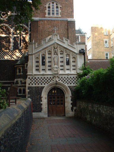 The door of St Bartholomew's, from the gate
