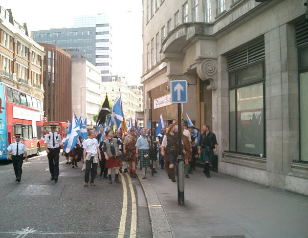 Approaching Aldgate on the march