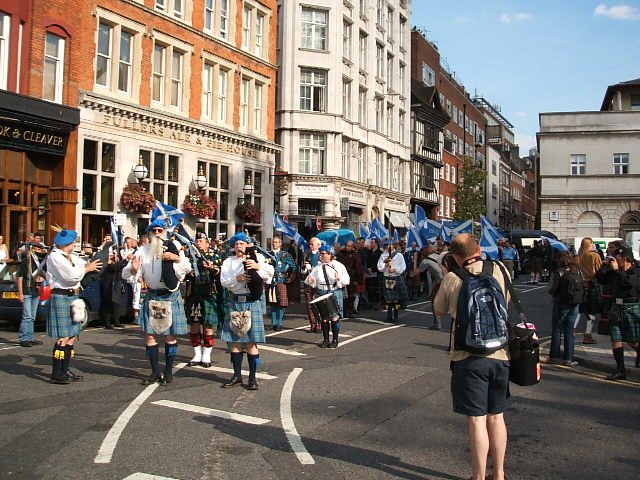 The procession halted in the street