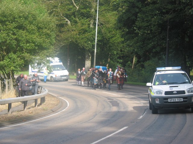 The coffin is carried over the Cartland Bridge