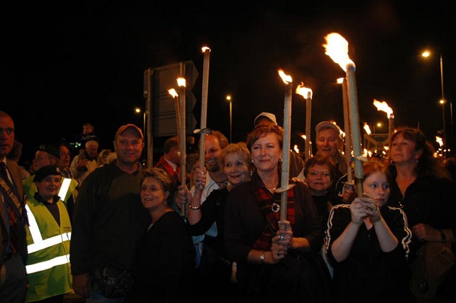 The torchlit procession begins