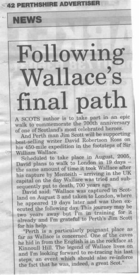 Perthshire Advertiser article of 11th November 2003