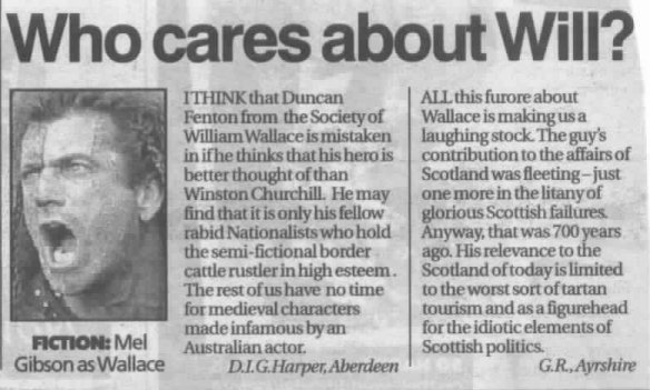 Daily Record (the so-called 'Voice of Scotland') letters of 16th January 2004