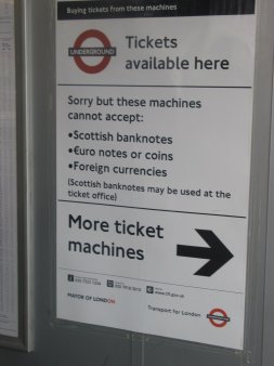 England is foreign to me - Tube notice!